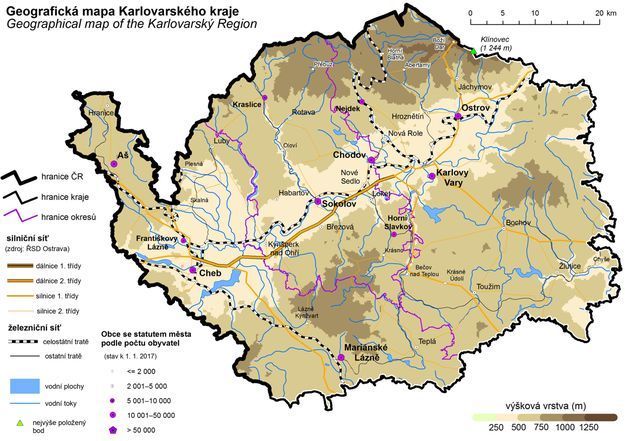 Geografická mapa Karlovarského kraje